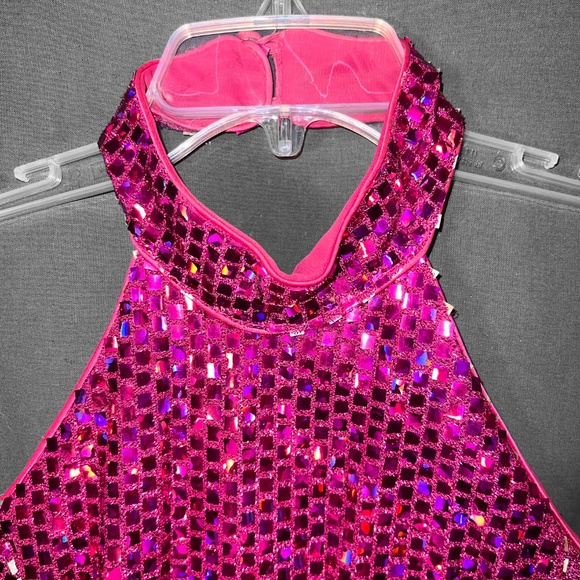Vintage Hot Pink Iridescent Prom Dress - Picture 2 of 6
